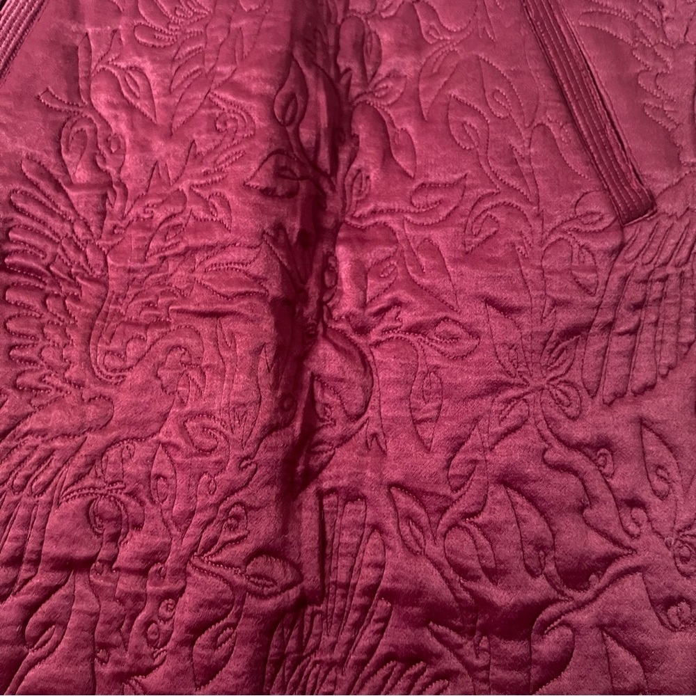 Anthropologie Maeve Burgundy Red Floral Textured Beatrice Quilted Mini Skirt - Picture 6 of 13
